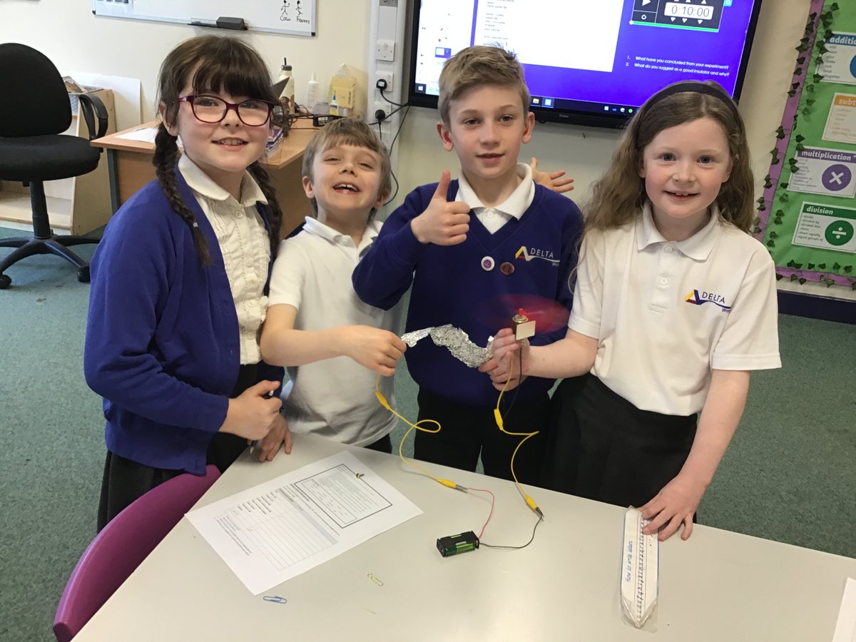 DeltaWorlaby's tweet photo. This week as scientists we have learnt about conductors and insulators. Rowling class used a range of independent variables along with circuit components as part of their experiment. Some groups collaborated with Y5 & Y6.
#Worlabyscience
#Deltascience
#Worlabyvalues https://t.co/edS8muy4rg