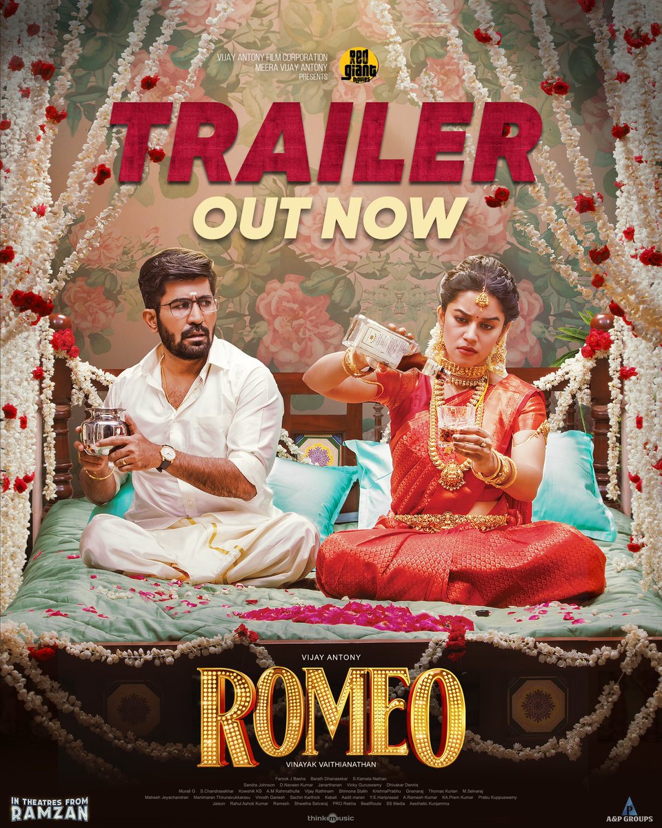 இந்த #ROMEO திரைப்படம், மனைவிகளுக்காக special-ஆக எடுக்கப்பட்டது 🌹🤔 youtu.be/Rt6jFbWx8Mw @vijayantonyfilm @RedGiantMovies_ @aandpgroups @mirnaliniravi @actorvinayak_v @BarathDhanasek5 @kavitha_pandian @prorekha @thinkmusicindia @gobeatroute