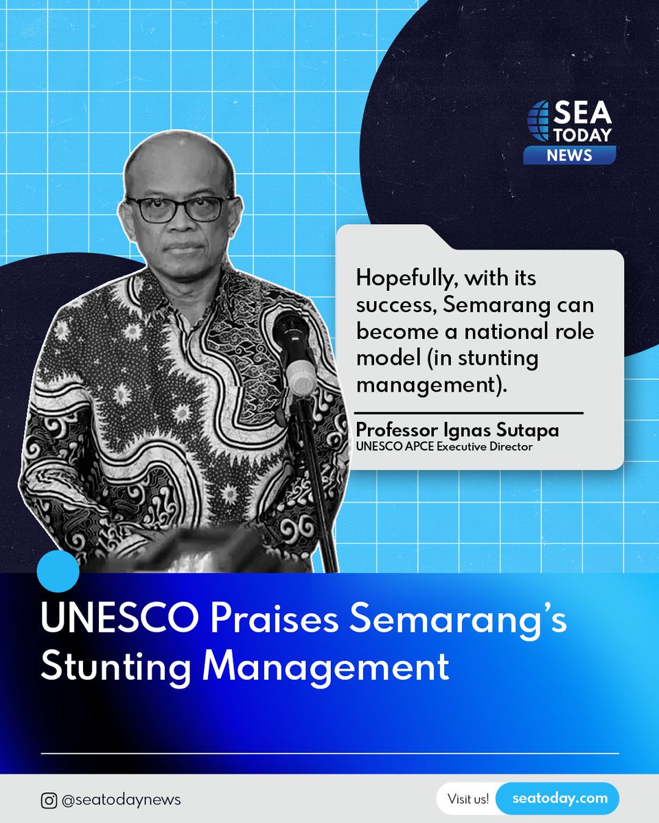 UNESCO Asia Pacific Centre for Ecohydrology Executive Director Professor Ignas Sutapa praised the stunting management in Semarang. The city government has conducted nutrition fulfillment for pregnant mothers and children during their first 1,000 days of life, socialization of