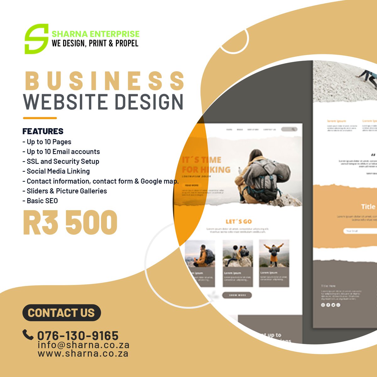SharnaRsa's tweet photo. Get the Business Website for only R3 500
Features:
- https://t.co/5l0deUZO3u Domain
- Up to 10 Pages e.t
☎ 076-130-9165
Our Portfolio
1. BeardGloss: https://t.co/rxLueyztu6
2. Rantikwes Projects: https://t.co/sBIyWUe4mJ
3. Kgokong Innovation: https://t.co/I54jUwiP7c https://t.co/dNpHZNDj3S