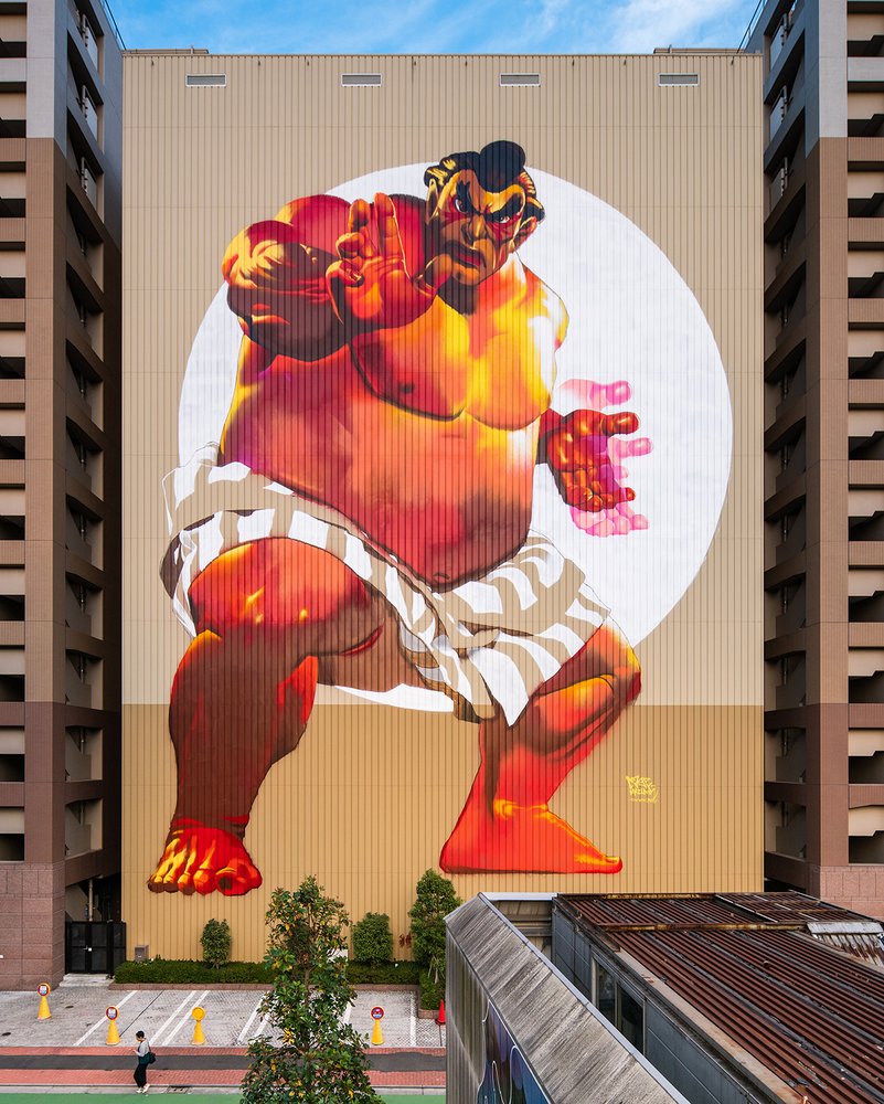 'A Sumo Wrestler is big... But the world is much, much bigger!'
Edmonda Honda Street Fighter 
By Case - Tokyo Japan
#StreetArt #art #urbanart  #mural #photography #edmondahonda #StreetFighter