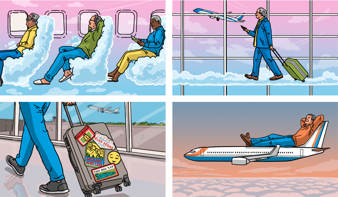 A new editorial illustration I created for AARP, for a piece outlining top tips for flying without the stress. Scroll to see some of the sketches I sent to the client

#illustrator #illustration #editorialillustration #magazineillustration #conceptualillustration #traveltips