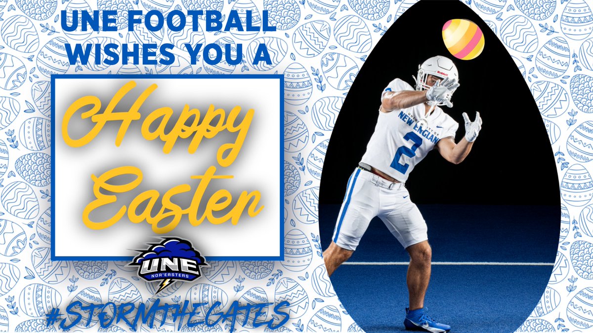 The University of New England Football Program wishes everybody an Egg-cellent Easter! 🌩️🏈 #STG