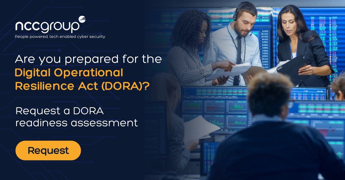 Financial Services and their critical suppliers must ensure they are compliant with the #DigitalOperationalResilienceAct (DORA) by January 2025. To discover whether your organisation is prepared, request a comprehensive #DORA readiness assessment today: bit.ly/43z6Din