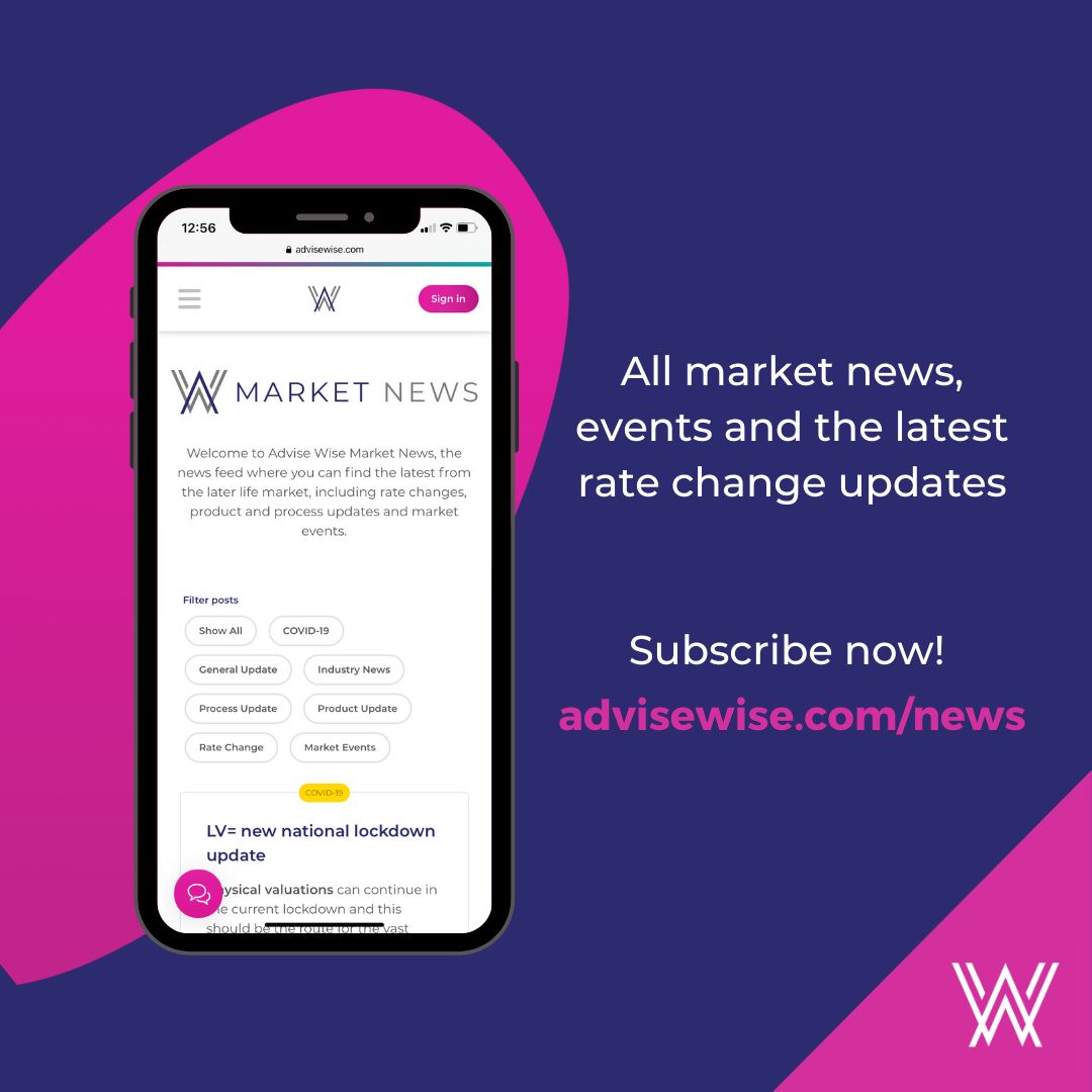Want to receive our weekly update email to your inbox? 👉 Subscribe now to keep up to date with the latest rate changes, product and process updates and all market events in the later life industry! buff.ly/2VCL0vB