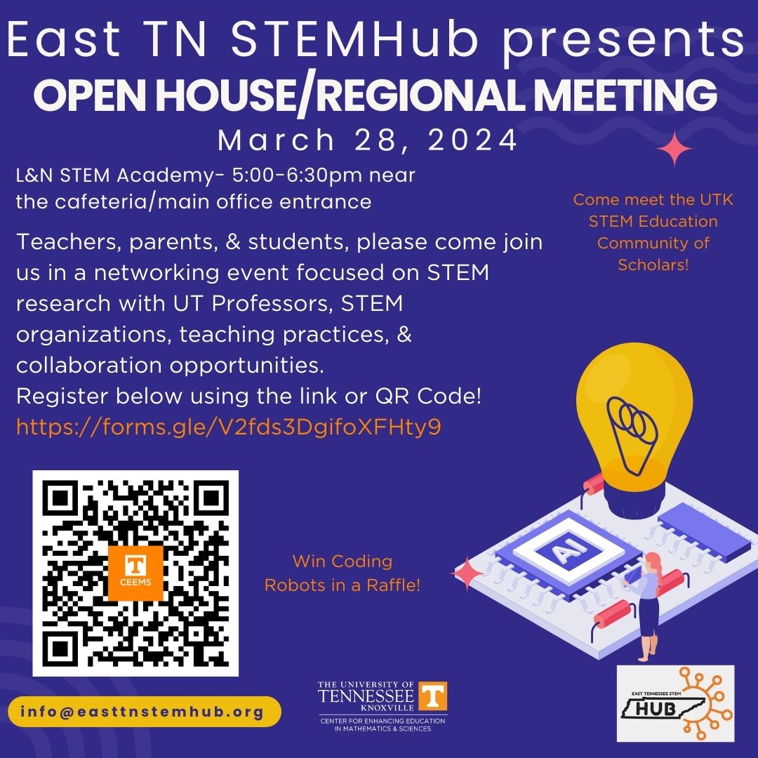 Our open house is THIS THURSDAY (March 28)!

Join us for a night of fun STEM Education and raffles! Great opportunity for students to learn about STEM resources in our community and for teachers to access collaboration opportunities.

L &amp; N STEM Academy this Thursday 5 - 6:30 pm.