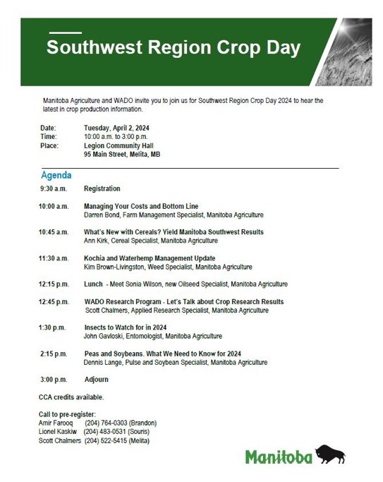 Just over a week away from the Southwest Region Crop Day! A great lineup of speakers !