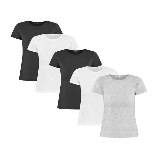 Kit 5 Baby Look 100% Algodão (tam P)