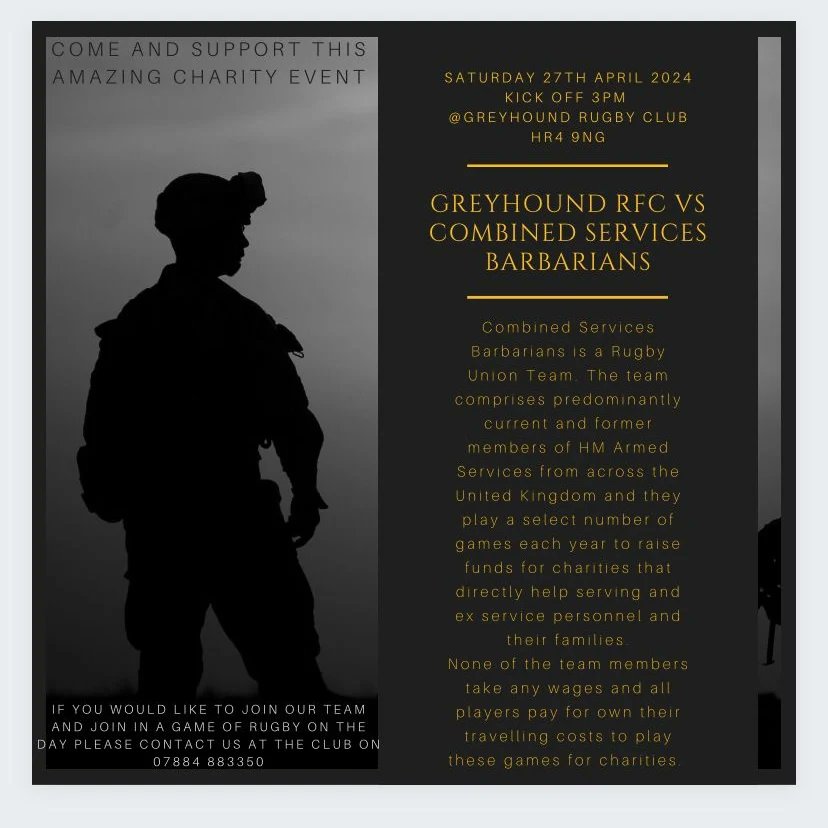 EVERYONE WELCOME TO THIS AMAZING CHARITY EVENT!! 
The charity game is played for the Steve Tobin, Paul McAleese memorial cup.
The aim to raise money for serving and non serving members of the armed forces and their families. 
Interested in playing?  Contact us on 07884 883350