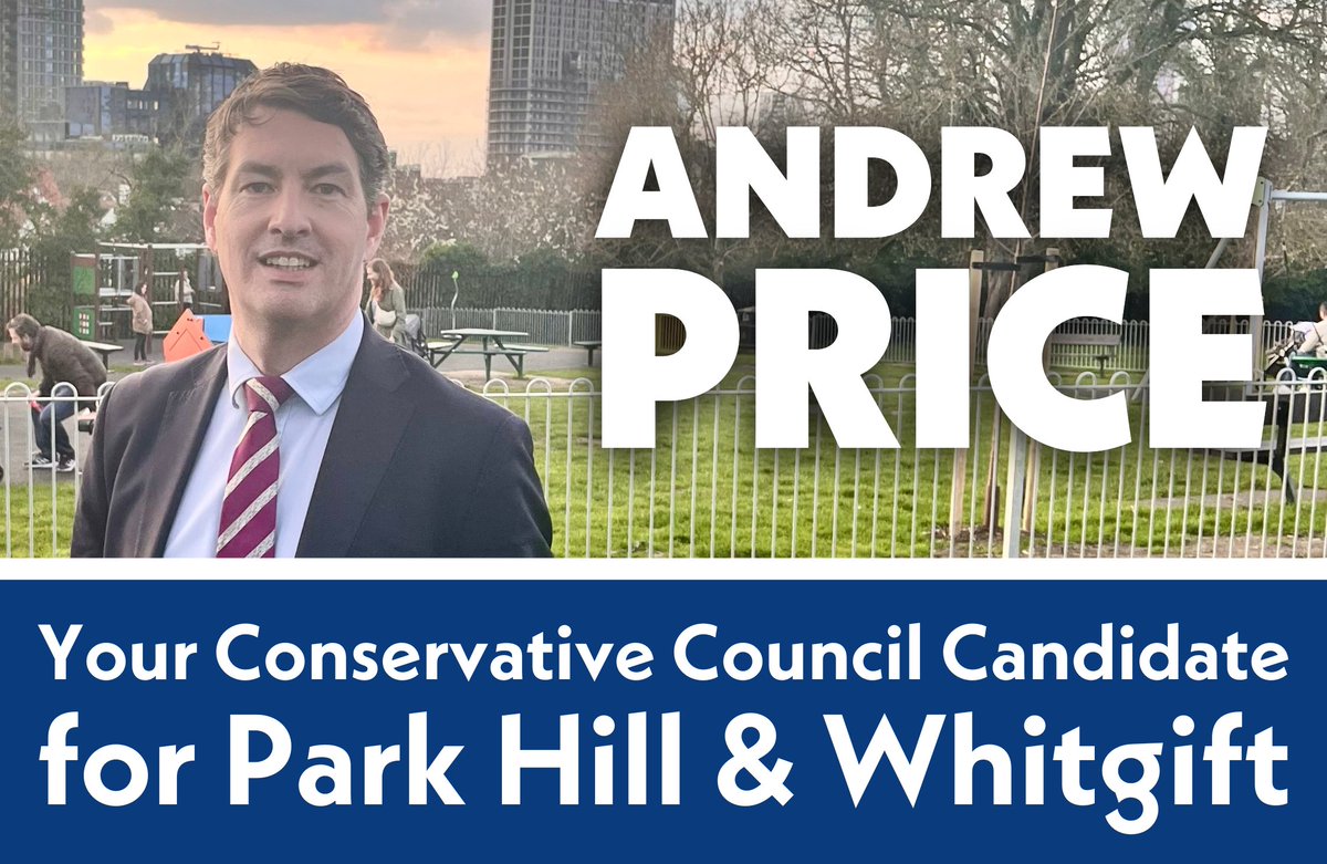 We are very happy to introduce Andrew Price, your Conservative Candidate for Park Hill & Whitgift on the 2nd May! Andrew is a criminal barrister who lives with his family in Park Hill. He wants to help @JasonForCroydon fix Croydon’s finances & change Labour’s planning policies.