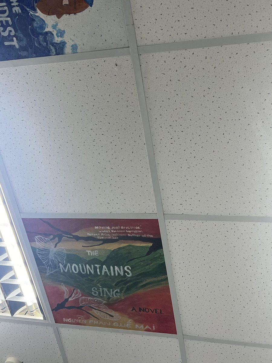 'THE MOUNTAINS SING's cover has been made into a tile & is a part of the ceiling of the central area of BVIS - HCMC Library'. Mrs. Trúc Nguyễn, librarian of the British Vietnamese International School, HCM City wrote me. I really hope this book can be published in Vietnam soon.