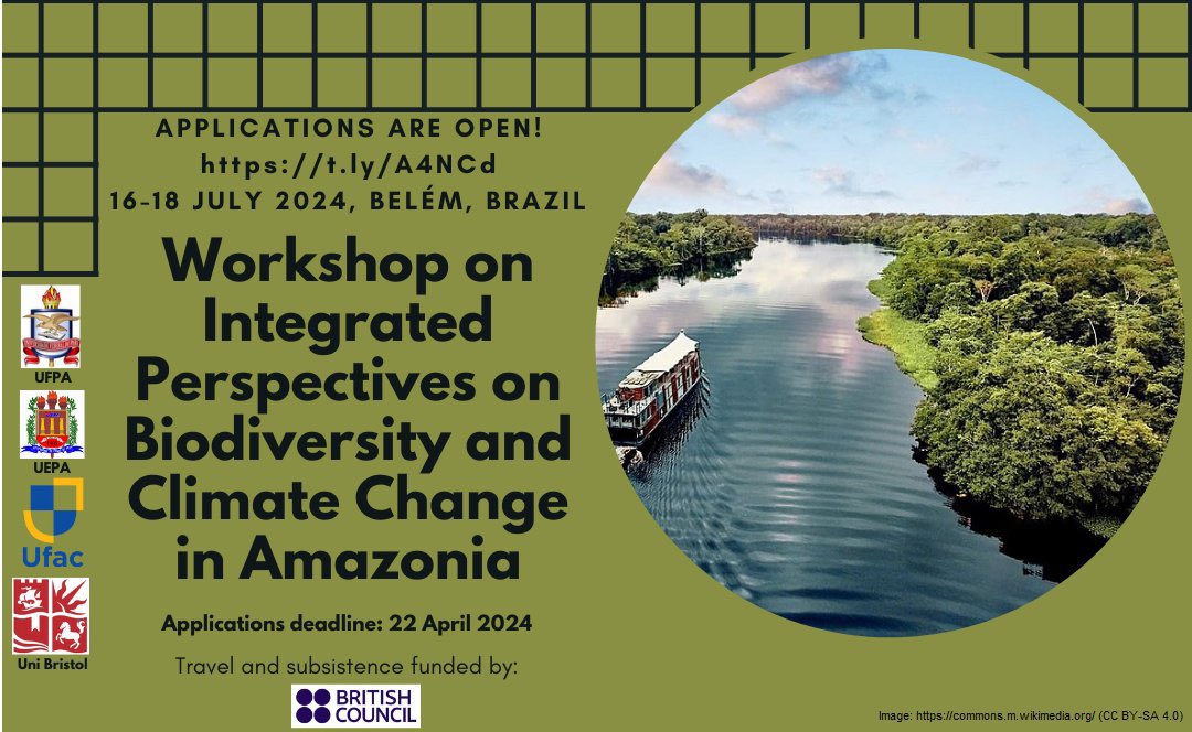 ‼️Funded workshop, RT pls‼️ Are you interested in the Amazonian sociobiodiversity? ? We are hosting a WS on this topic for early-career researchers in Belém (16-18/July), with travel/accom funded by @BritishCouncil Apply here: t.ly/A4NCd