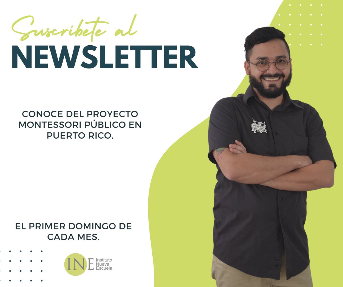 El próximo domingo 7 de abril venimos con nuevas historias que no queremos que te pierdas. 💚 . . . Suscríbete a nuestro Newsletter para que puedas tenerlas y celebres el trabajo por la educación pública y la niñez de Puerto Rico. 🇵🇷 #MontessoriPúblico #InstitutoNuevaEscuela