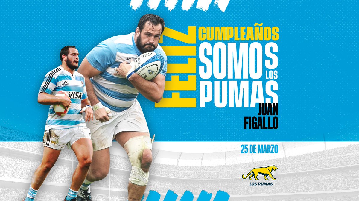 ¡Queremos desearle un muy feliz cumpleaños a Juan Figallo, nuestro Puma #742! 🥳 🧢 33 caps con Los Pumas ¡Que pases un excelente día, Chipi! 🎉 #SomosLosPumas