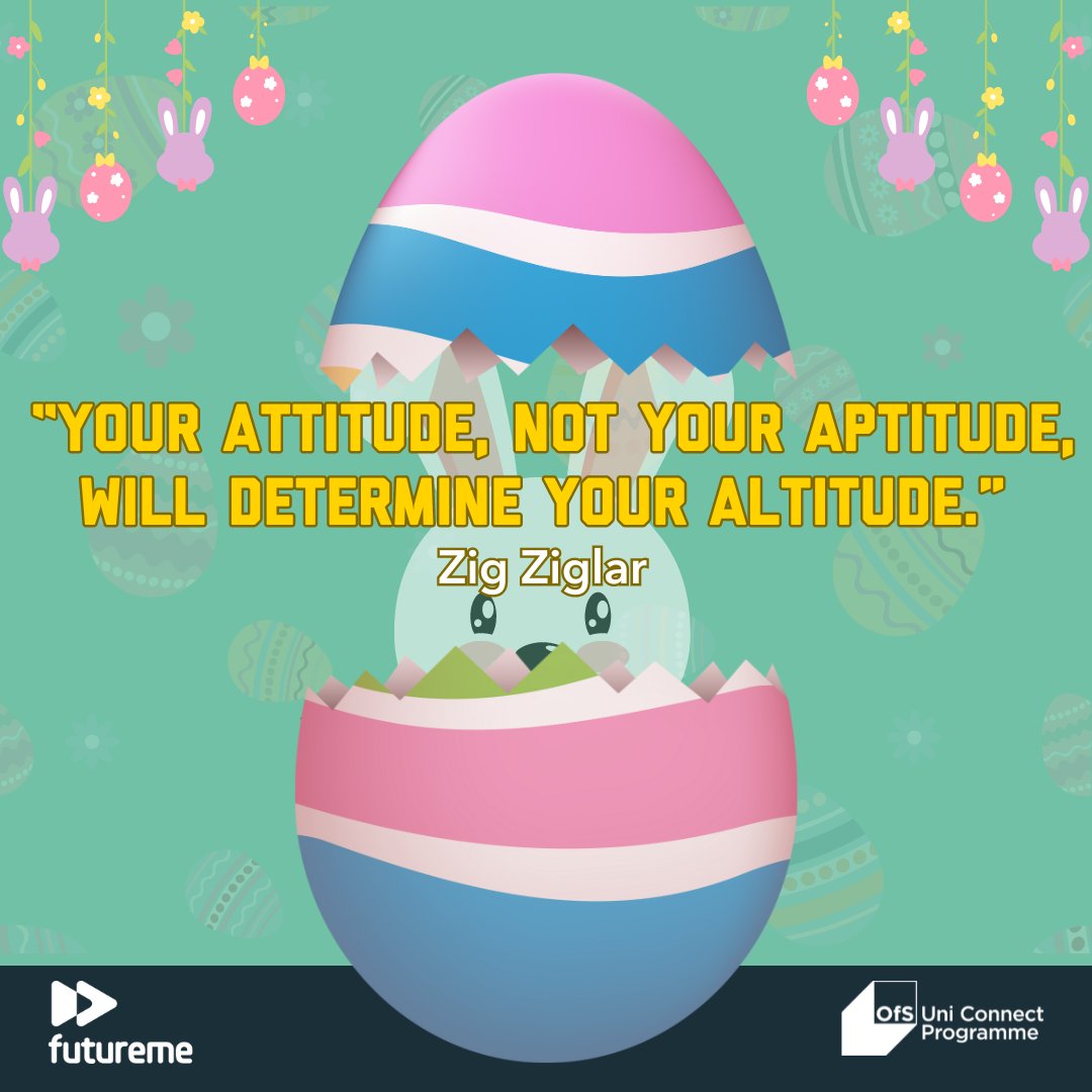 Think like a bunny this Easter and hop up to seize those opportunities!
In the wise words of Zig Ziglar:
“Your attitude, not your aptitude, will determine your altitude.”
