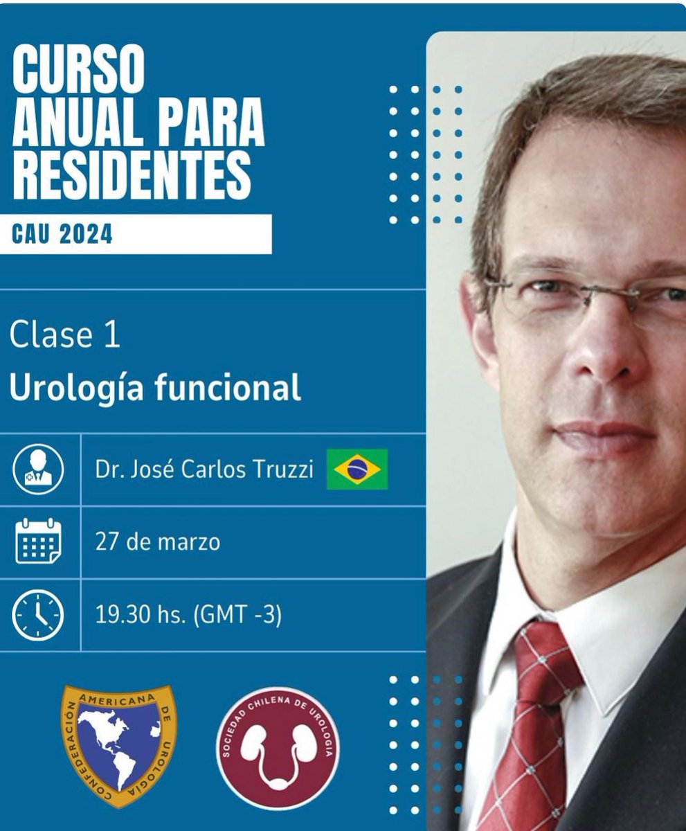 Este año se realizara el curso de residentes de la Sociedad Chilena de Urología por primera vez en conjunto con Cau. Será un gran aporte para los becados de latam y un incentivo para seguir trabajando en conjunto. 
Partimos el 27 de marzo !!! <a href="/Urolchi/">Sociedad Chilena de Urología</a> <a href="/CAU_URO/">Confederación Americana de Urología (CAU)</a> <a href="/ResidentesCAU/">Oficina Residentes CAU</a>