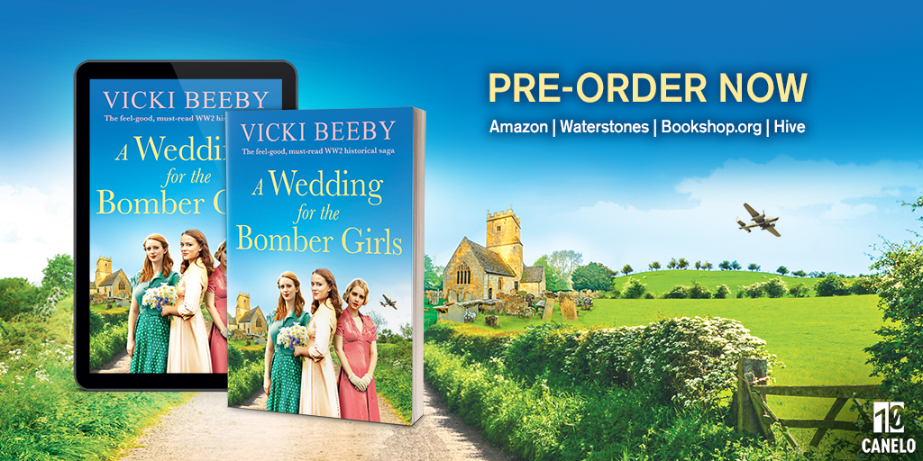 In one month, wedding bells will ring out for the Bomber Command Girls! 👰 💍 💒

Publishing on 25 April, #AWeddingForTheBomberGirls is the page-turning and feel-good new Second World War #saga from @VickiBeeby 📚

Available to pre-order now 👉 geni.us/AWFTBG