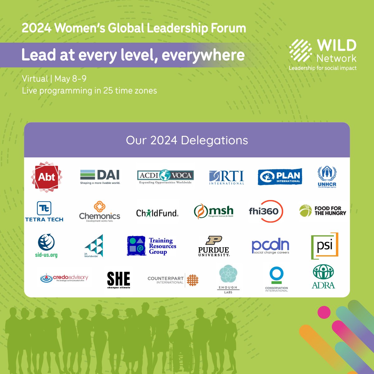 Counting down to the virtual 2024 Women’s Global Leadership Forum! We’re proud to be sending a delegation to this event. Join us & be part of this vibrant global convening to support leaders addressing the world’s most complex problems! thewildnetwork.pulse.ly/rlelcqfypv #WILDleaders