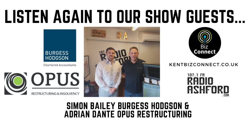 LATEST SHOW: Listen again to our fabulous guests; Adrian Dante Opus Restructuring & Insolvency @opus_llp, Simon Bailey Burgess Hodgson @Burgess_Hodgson; #Kent #Business #Restructuring #Insolvency #SpringBudget kentbizconnect.co.uk/episodes/