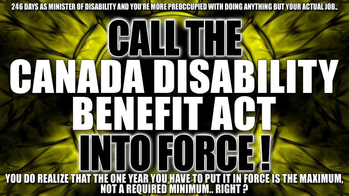 The280Times's tweet photo. 246 days since you became Minister in charge of the #CanadaDisabilityBenefit @KamalKheraLib and you're more preoccupied with auditioning your next post instead of saving Disabled lives.
They are dying needless preventable deaths daily and YOU could stop it.
#CallCDBIntoForce ! https://t.co/3Qd3nCgGqh