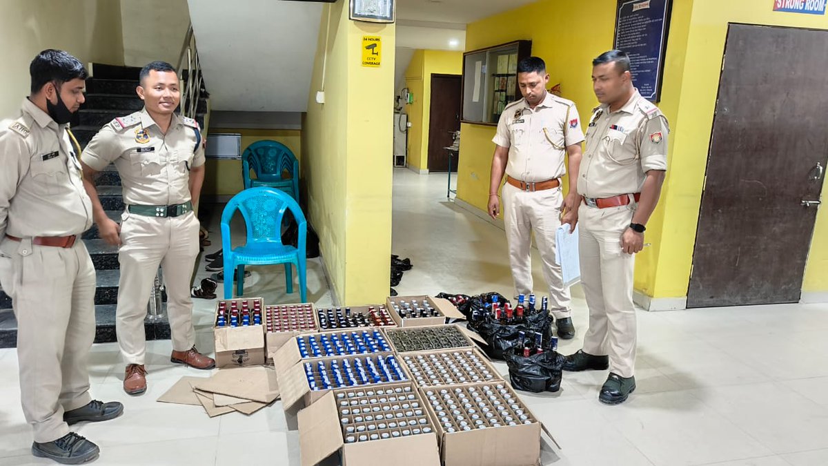 On 24.03.24, total of 480 bottle of 750 ml, 375 ml and 180 ml IMFL of different brands have been recovered and apprehended the accused. @CMOfficeAssam @DGPAssamPolice @gpsinghips @assampolice