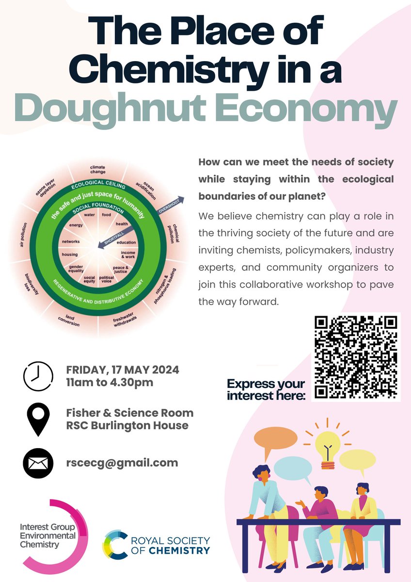 Come and see what chemists can do to meet the needs of society! Let's talk about the place of chemistry in the 🍩economy in this workshop! Please follow this link for EOI: rsc.org/events/detail/… 🧪🚰🌳🍩#environmentaljustice #policymakers #collaboration