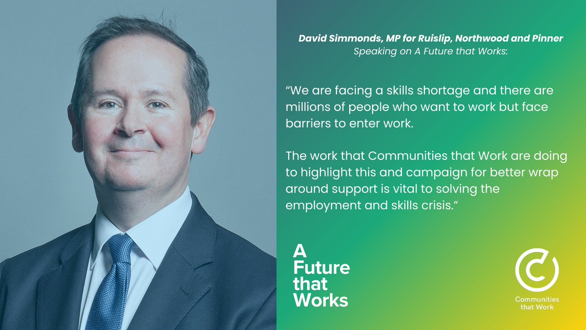 We are thankful to @DSimmonds_RNP for supporting our #FuturethatWorks campaign. Stay in touch, and learn more about the aims outlined within our A Future that Works campaign by clicking below. 👉 communitiesthatwork.co.uk/our-work/futur…