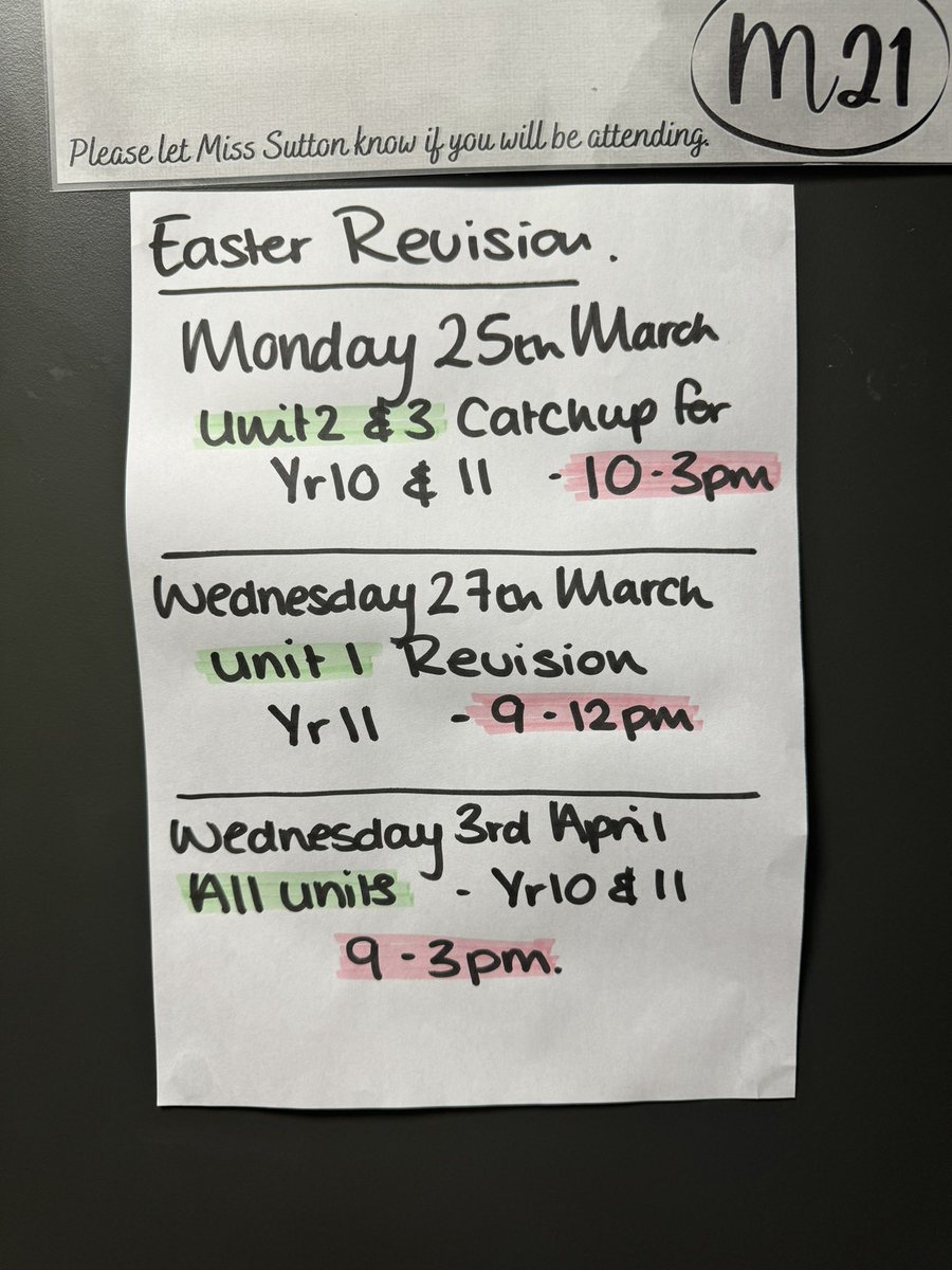 Year 10/11 catch up! Wednesday 27th march, is for year 11 Unit 1. 3rd April is for all units.