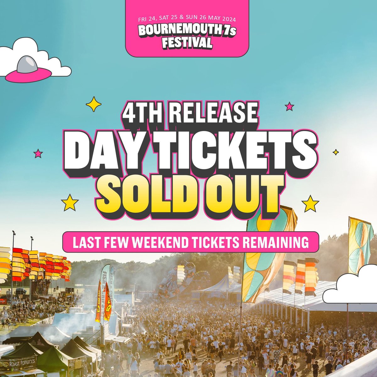 Following the announcement of our day splits yesterday, 4th release day tickets have just 𝗦𝗢𝗟𝗗 𝗢𝗨𝗧 😱 we did warn ya! Last few 4th release weekend tickets remaining 🚨 Get yours 👉 bournemouth7s.com/tickets