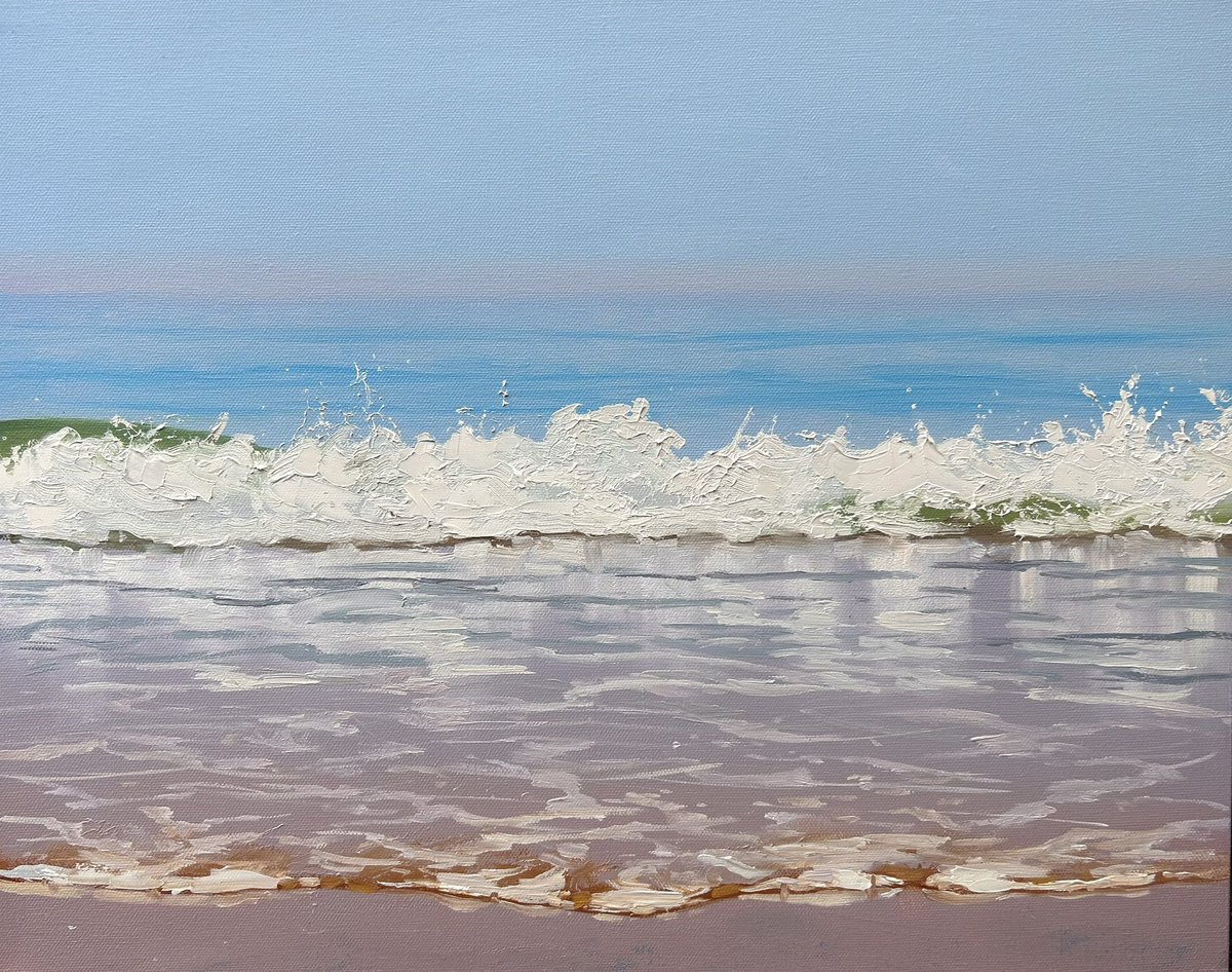 ‘incoming’ Oil on canvas (16” x 20”) My finished painting from the ‘Seascapes' workshop at chapel cottage studios over the weekend. @artpublishing @AandImagazine @jacksons_art @The_SAA @mhoilpaints @rosemaryandco @ParkerHarrisCo #seascape #seascapeart #seascapepainting