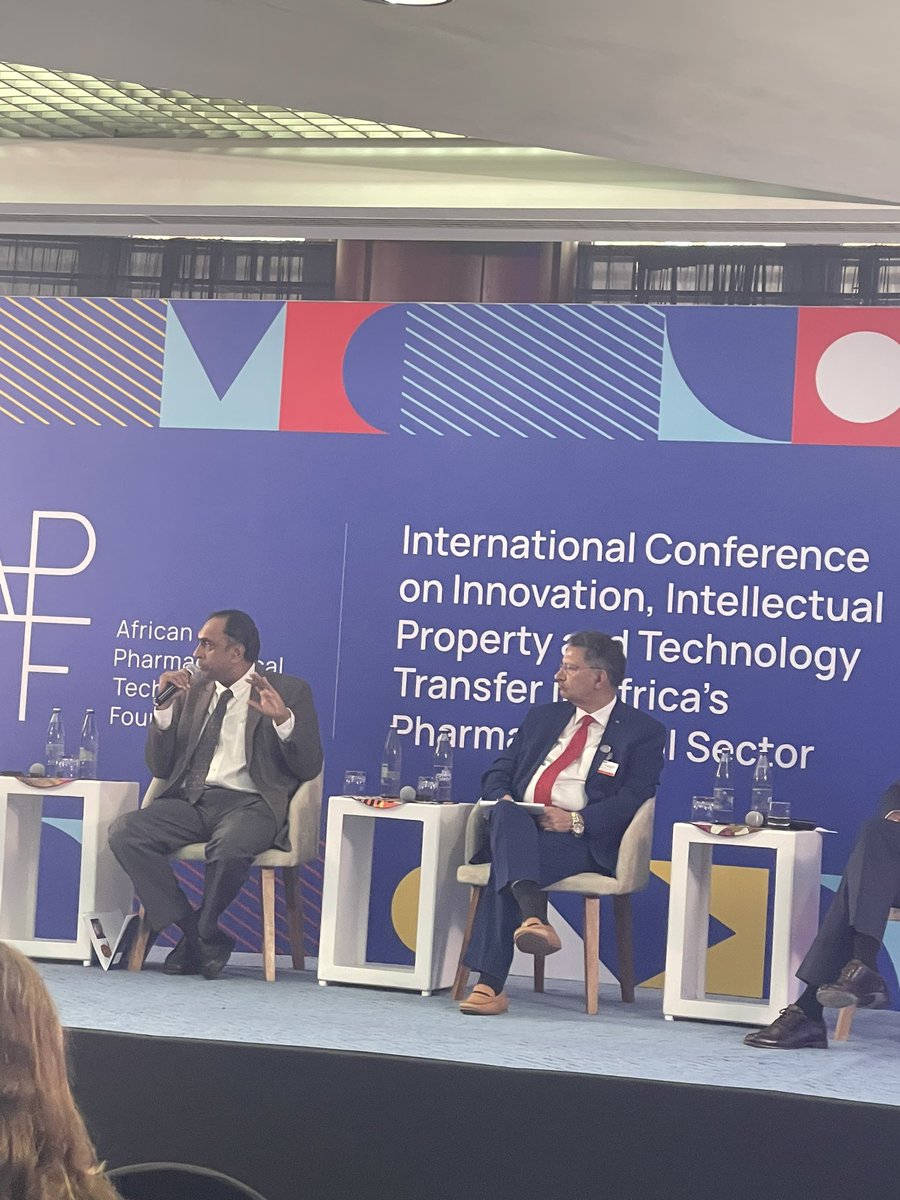 In Session 2 at #INNOVPharmaAF conference in #Addis @HealthZA Anban Pillay addresses the importance of Institutions that can train on #pharma production @APTF_org conf #Addis #Africa, building domestic capacity for #PublicHealth #TechTransfer skills-building.