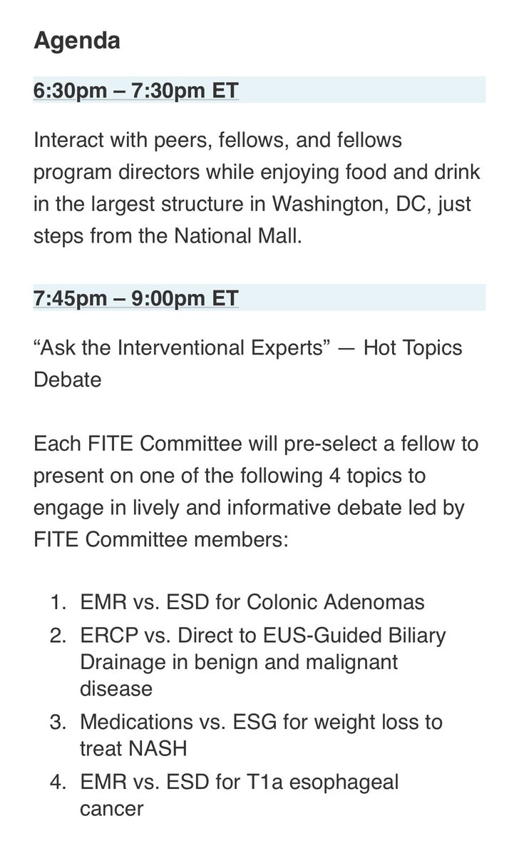 Hey GI Friends! Every year the @FITE_endoscopy @DDWMeeting meeting has been a hit! I really enjoyed attending & presenting last year! This year we debate on many 🔥 topics in and on #EMR #ESD #ERCP #ESG #MASH #EUS ++ more! Link 🔗 to register: us.fujimed.com/l/987802/2024-…