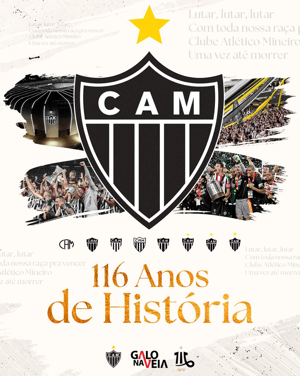 GaloNaVeia's tweet photo. Há 116 anos, estudantes se reuniram no coreto do Parque Municipal, em Belo Horizonte, e criaram o amor das nossas vidas.

Dali surgiu um dos maiores clubes de futebol do mundo. Dali surgiu o 𝑪𝒍𝒖𝒃𝒆 𝑨𝒕𝒍𝒆́𝒕𝒊𝒄𝒐 𝑴𝒊𝒏𝒆𝒊𝒓𝒐. 🐓

Aqui é Galo. 🖤🤍 https://t.co/WtFi866pkz