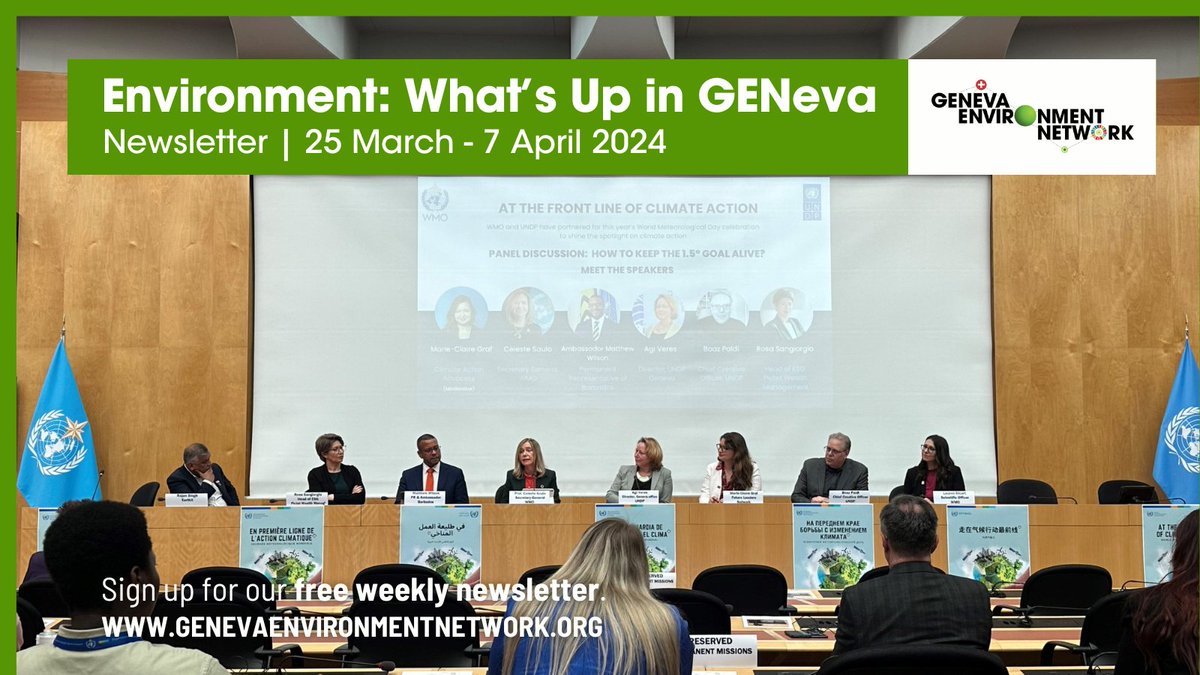 #Environment: What's Up in #GENeva from 25 Mar - 7 Apr?

✅ Towards #PlasticsTreaty #INC4
✅ #ZeroWasteDay
✅ Environment @ #HRC55
✅ 7th #BioTrade Congress
✅ 2023 Warmest Year on Record
✅ #GreenEaster
✅ &amp; more

Check events, #jobs suggestions &amp; more ▶️ tiny.cc/GEN25Mar-7Apr24