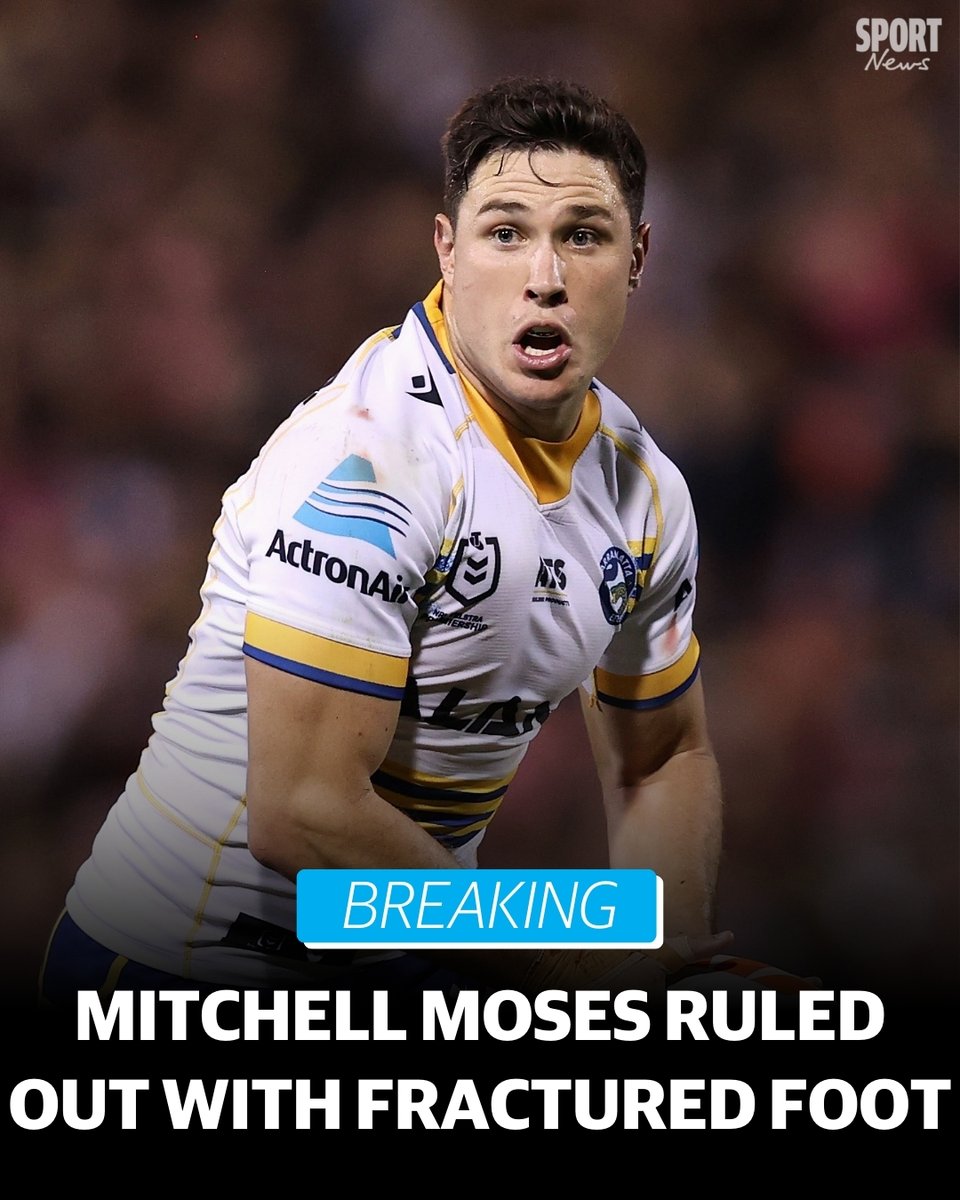 BREAKING: Mitchell Moses is facing an extended period on the sidelines with a fractured foot. More details: bit.ly/4a5xV2h