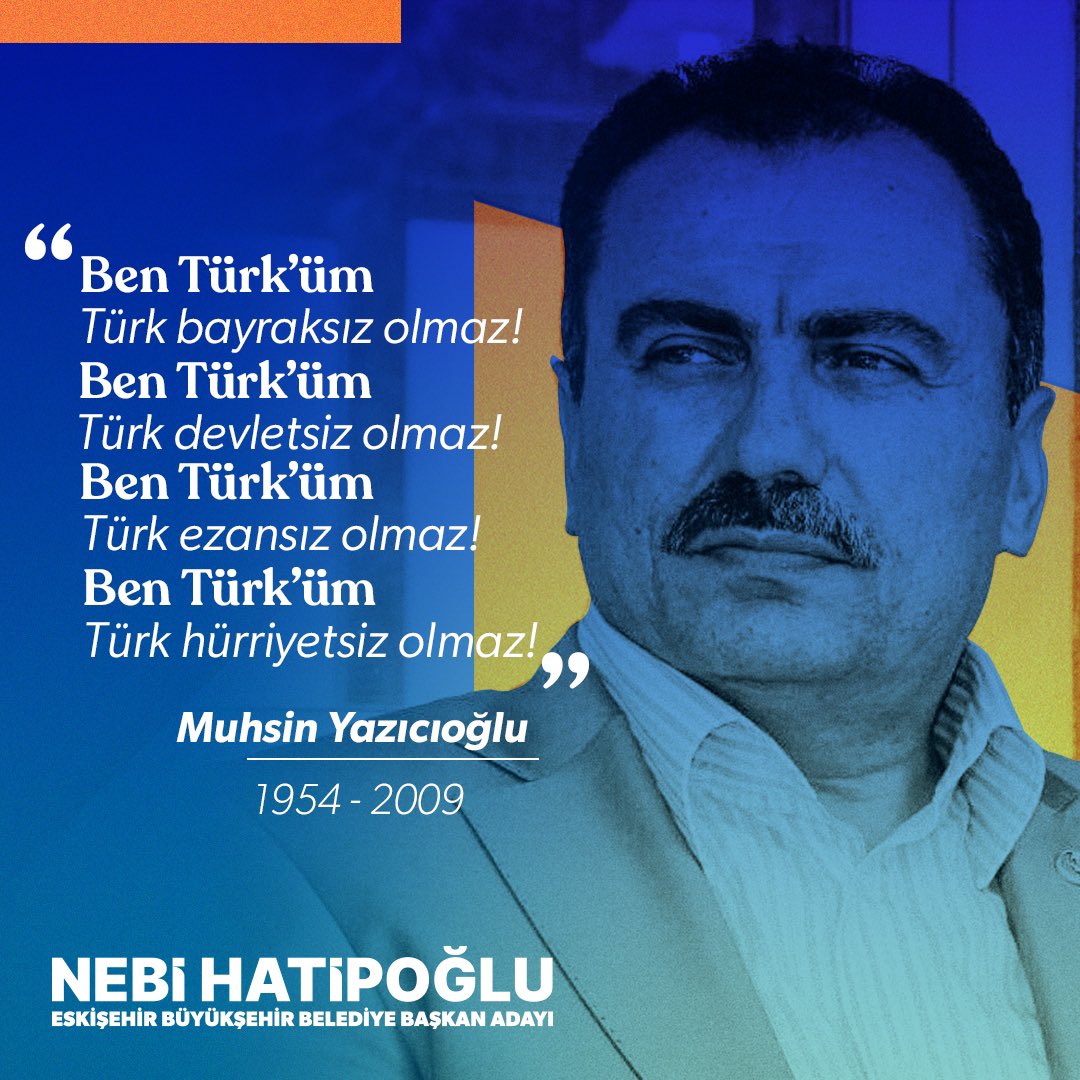 “Ben Türk'üm Türk esir olmaz! Ben Türk'üm Türk bayraksız olmaz! Ben Türk'üm Türk devletsiz olmaz! Ben Türk'üm Türk ezansız olmaz! Ben Türk'üm Türk hürriyetsiz olmaz!” Diyerek büyük milletimizin kahramanlığın altını çizen, Türk milliyetçiliğinin sembol isimlerinden, Büyük Birlik…