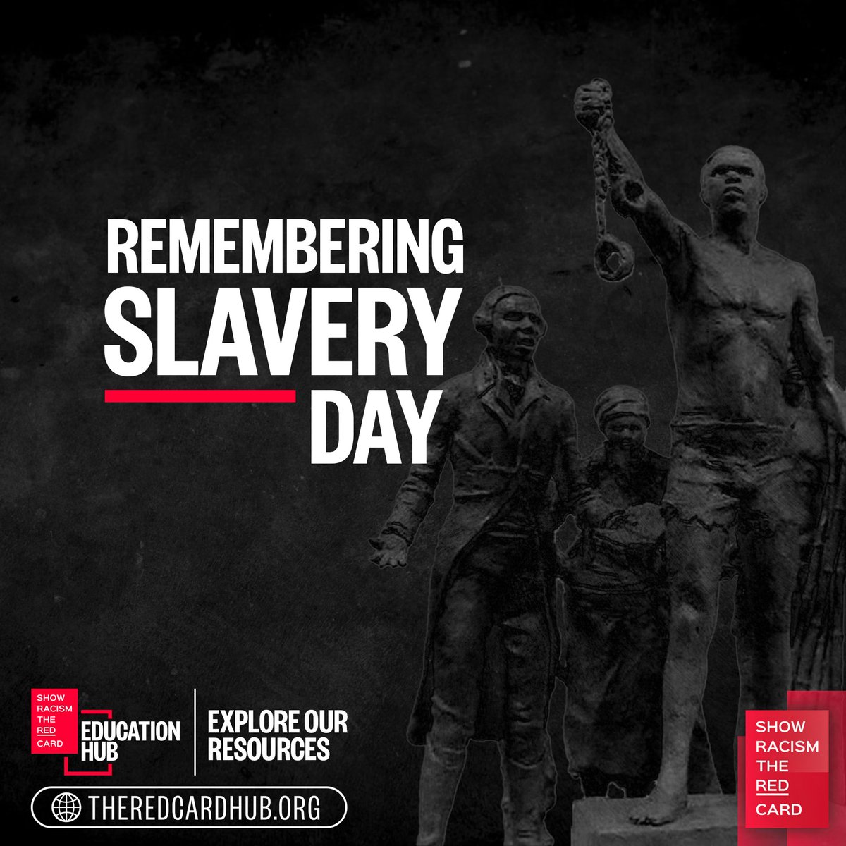 Today is International #RememberSlavery Day. The importance of remembering our past is imperative to creating a truly equal future. Take the sting out of lesson planning with the #SRtRC Education Hub ⏬ 🔗 theredcardhub.org