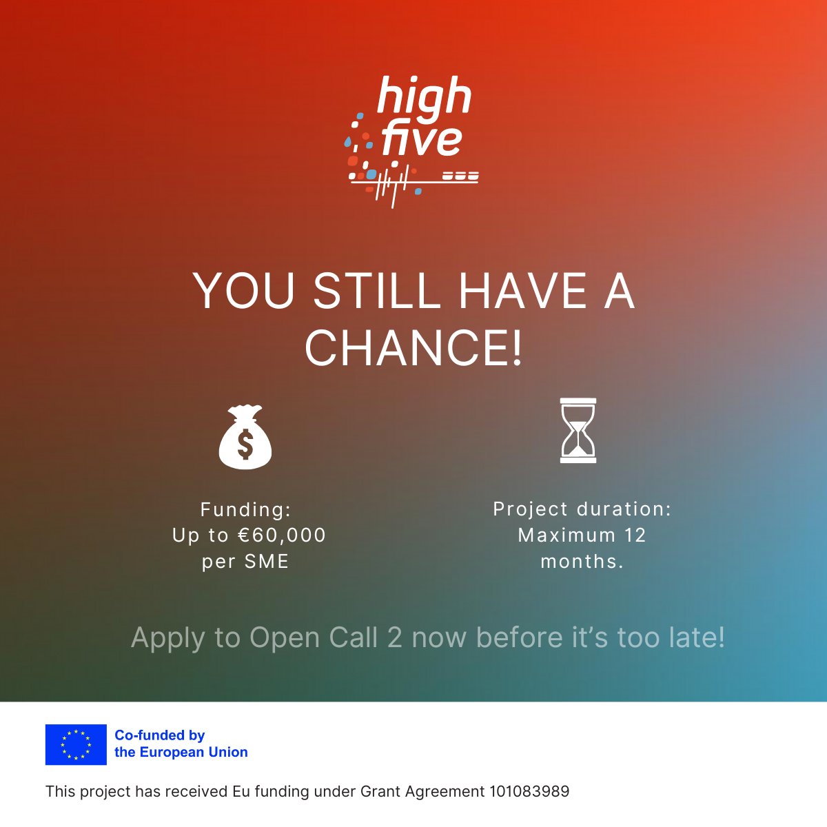 Don't miss the HIGHFIVE Open Call 2!🚀 📅 Deadline: March 28th 🎯 Audience: SMEs in food processing and digital solutions within HIGHFIVE regions 💰 Funding: Up to €60,000 per SME, €120,000 per project Register: highfive.ss4af.com/open-calls/sec… #SMEFunding #OpenCall #I3Instrument