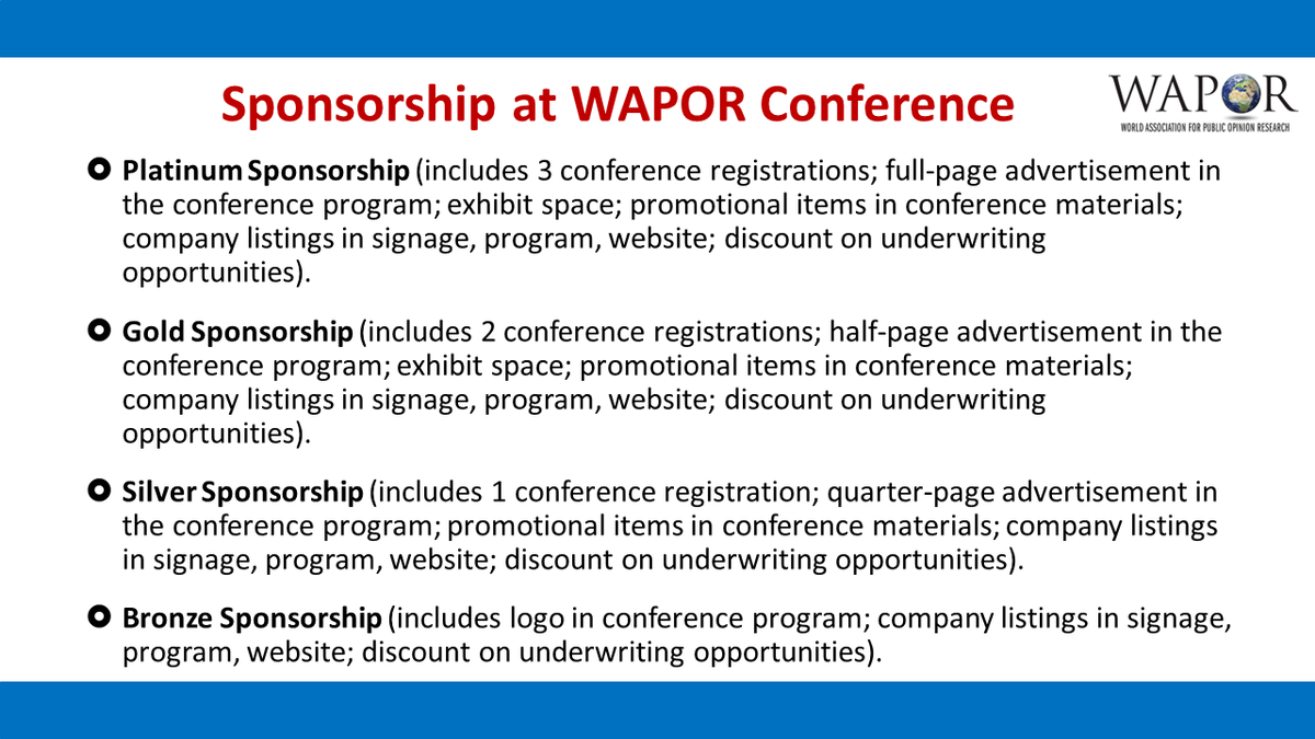 WAPOR 77th Annual Conference Sponsorship Opportunities - mailchi.mp/wapor/sponsors…