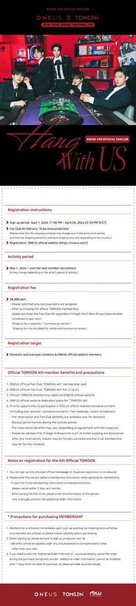 official_ONEUS's tweet image. [#원어스]

&amp;lt;공식 팬클럽 투문(TO MOON) 
4기 모집 상세 안내📢&amp;gt;

📍 가입 기간
✔ 240401 (월) PM 17:00
~ 240428 (일) PM 23:59

📍 상세 안내
🔗 oneus.com/shop/kr/member…

#ONEUS #투문 #TOMOON 
#HangWithUS
