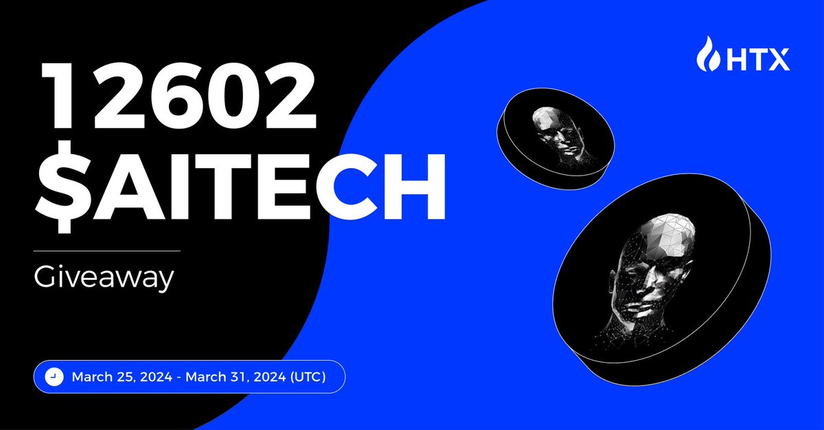 📢 $AITECH X  #HTX  4000 $USDT GIVEAWAY

🔥Follow <a href="/HTX_Global/">HTX</a> <a href="/AITECHio/">AITECH</a>
🔥Comment + RT + Like + Tag 3 Friends
🔥200 winners share $4,000 worth of AITECH
🔥Fill out the form: forms.gle/MjoWHSwjnweaAi…
📅Ends Mar 31