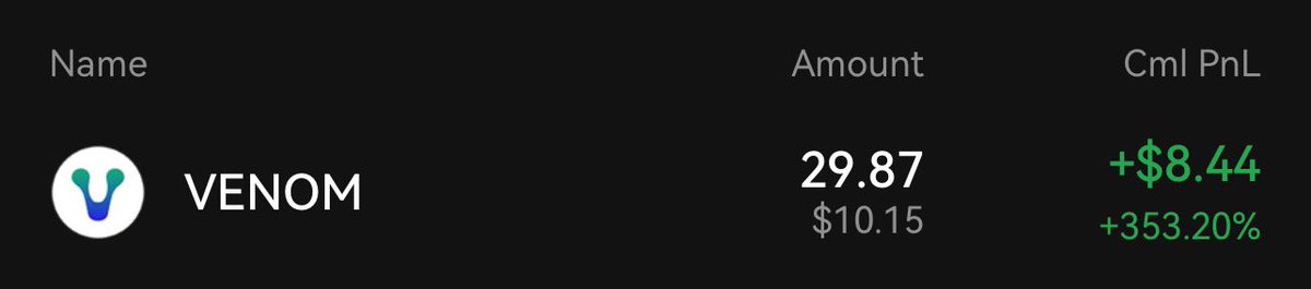 ขอบคุณวันดีๆ สำหรับ $VENOM 
เจอกันที่โรงบาลนะ ฟอกไตด่วน 🤣