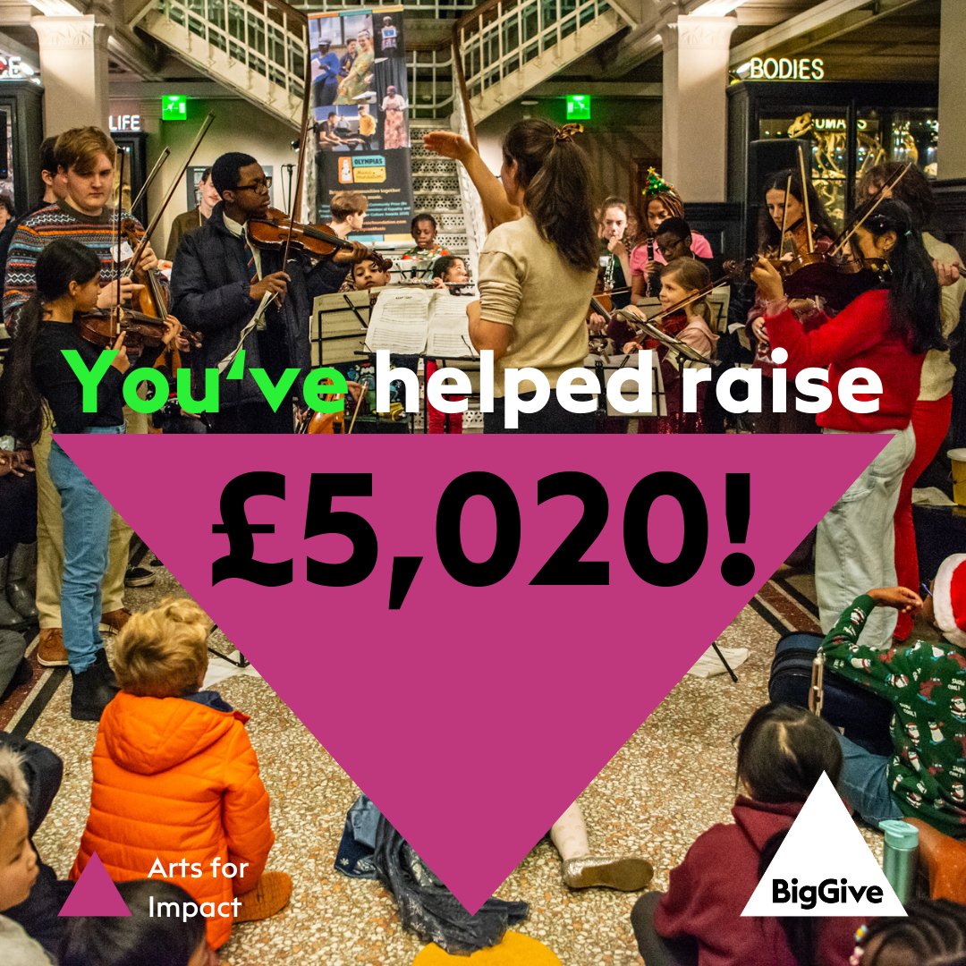 We are thrilled to have hit our #ArtsForImpact match-funding target but we're still accepting donations until 11:59 tomorrow! Additional support will allow us to work with even more young people and every penny raised will directly to our Learn to Play project @biggive @NPAC_UK