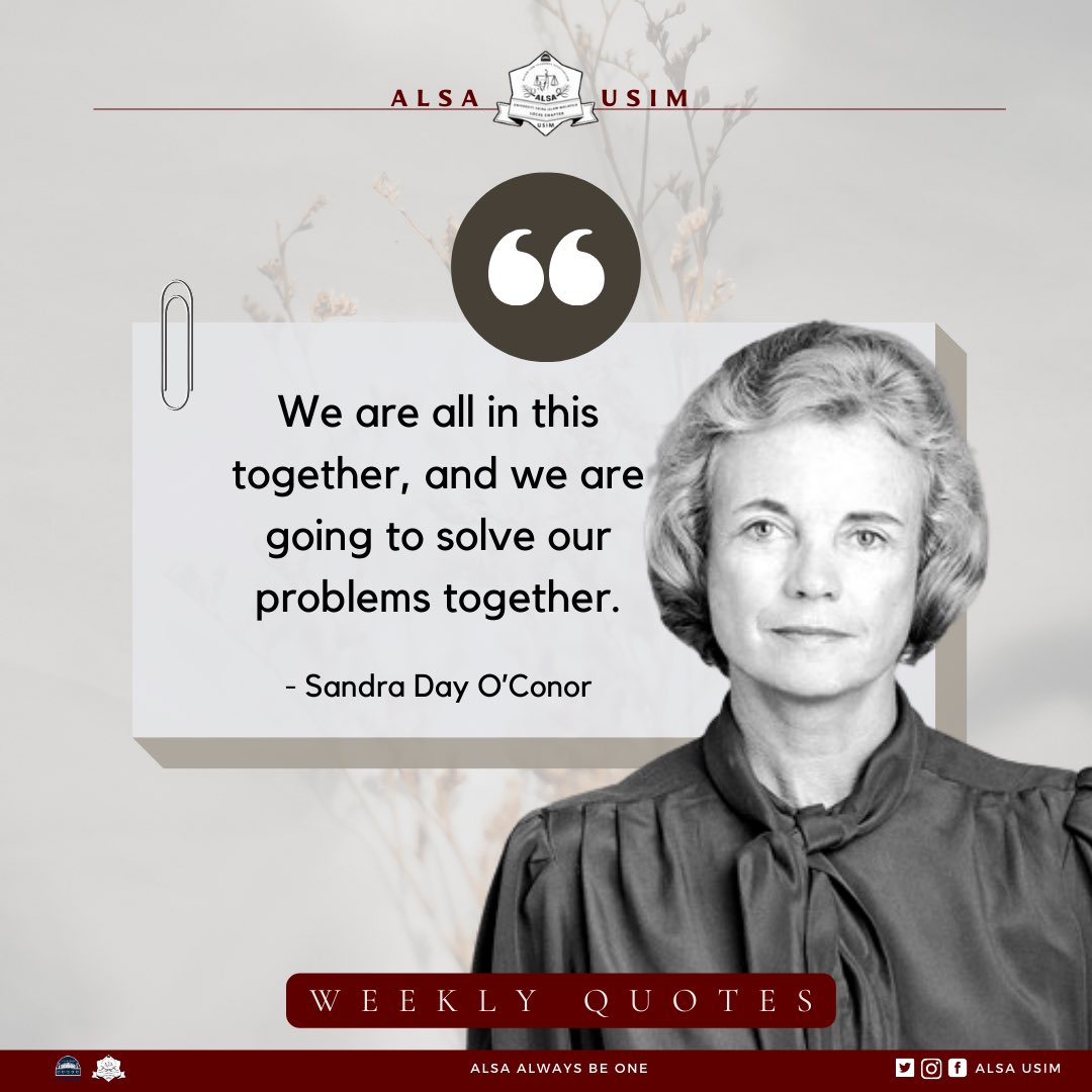 alsausim's tweet photo. [WEEKLY QUOTES]

📜"Introducing, the enlightening edition of ALSA USIM's Weekly
Quotes! 🏛️

Join us as we delve deeper into another timeless quotes of famous judges, unraveling the enduring impact of their contributions to legal discourse. 

ALSA Always Be One

 #alsausim2324" https://t.co/FVn5uq4z1m