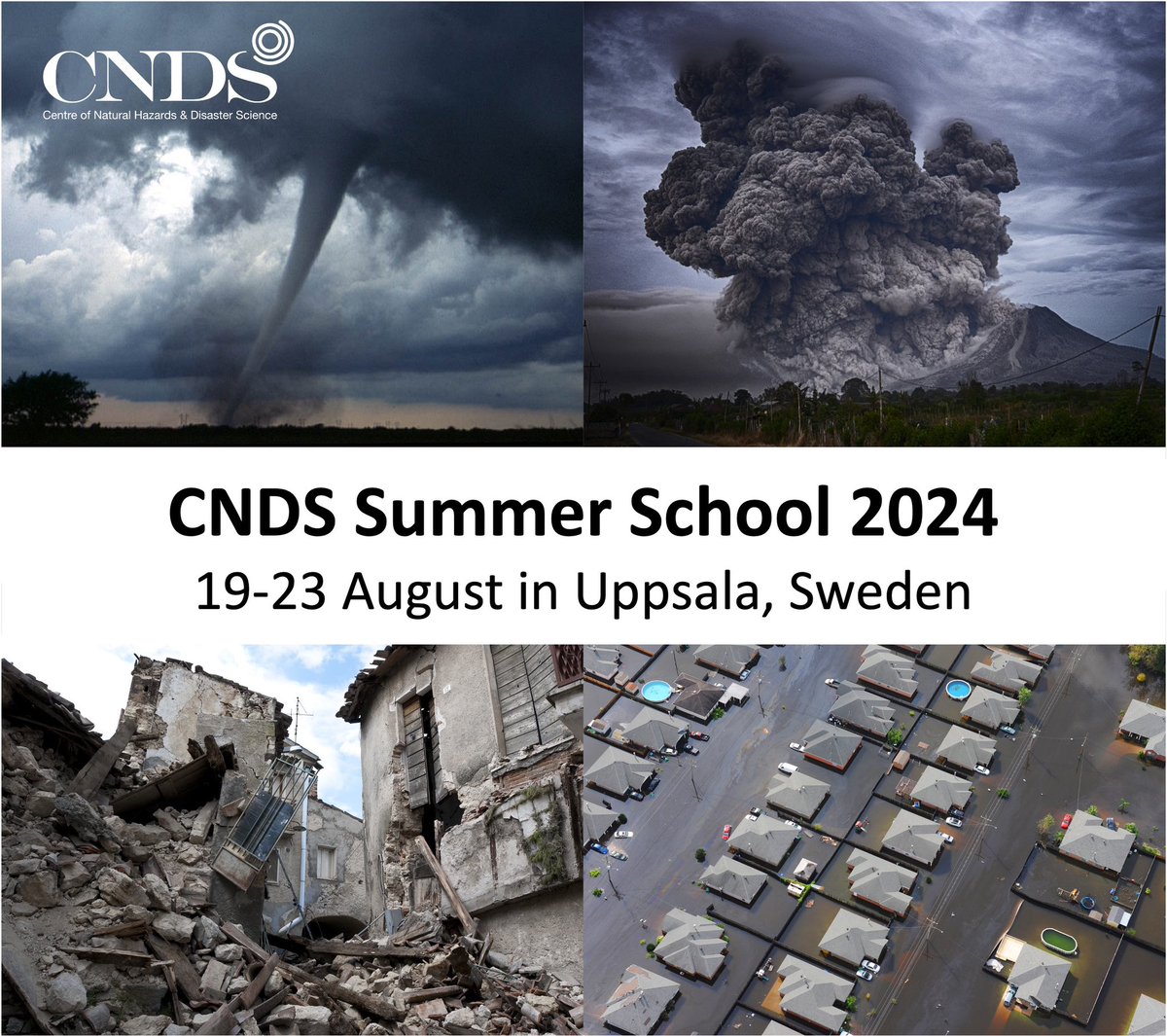 Save the date! Our Summer School on Natural Hazards will take place 19-23 August in Uppsala, Sweden. It will focus on the interplay of extreme events and social vulnerabilities. Applications open 8 April. More info: cnds.se/research/summe…