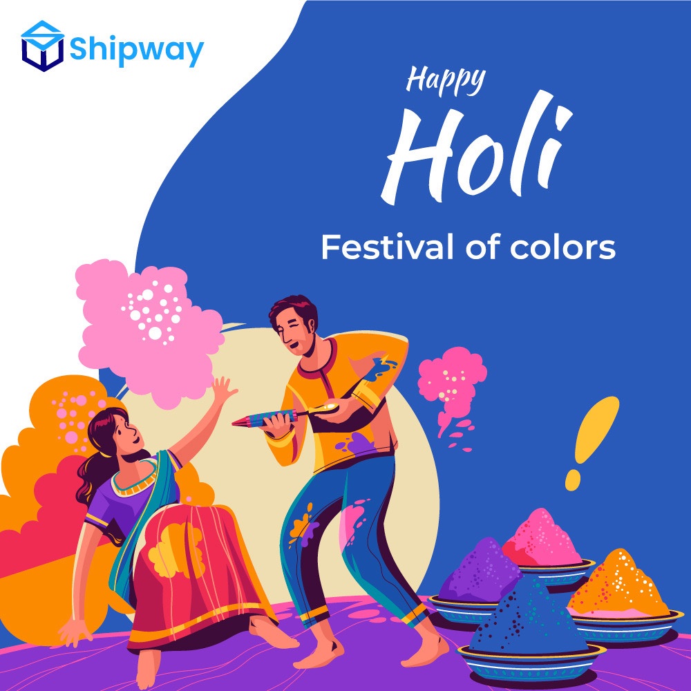 This Holi, we're delivering the colors of joy and seamless deliveries! 🚚✨ Wishing you a vibrant celebration filled with happiness and loved ones. 🌸 #HappyHoli #Celebration #Shipway