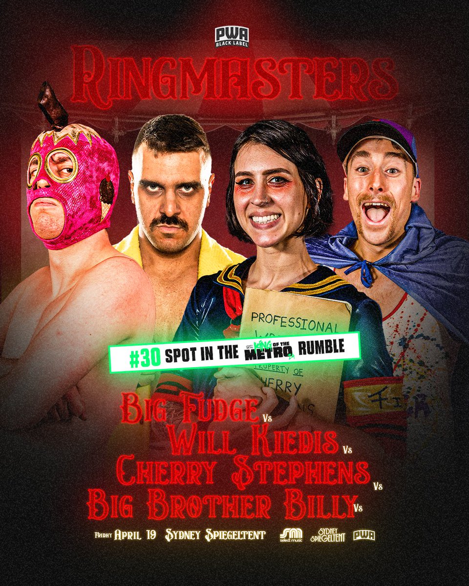 The ULTIMATE advantage the winner of the 4-way contest for the #30 spot in the 2024 PWA Rumble at RINGMASTERS receives as the #30 entrant has gone on to WIN on 3 separate occasions. PWA Black Label: RINGMASTERS 🎪 April 19 Get Tix Now🎟️➡️tinyurl.com/pwaringmasters…