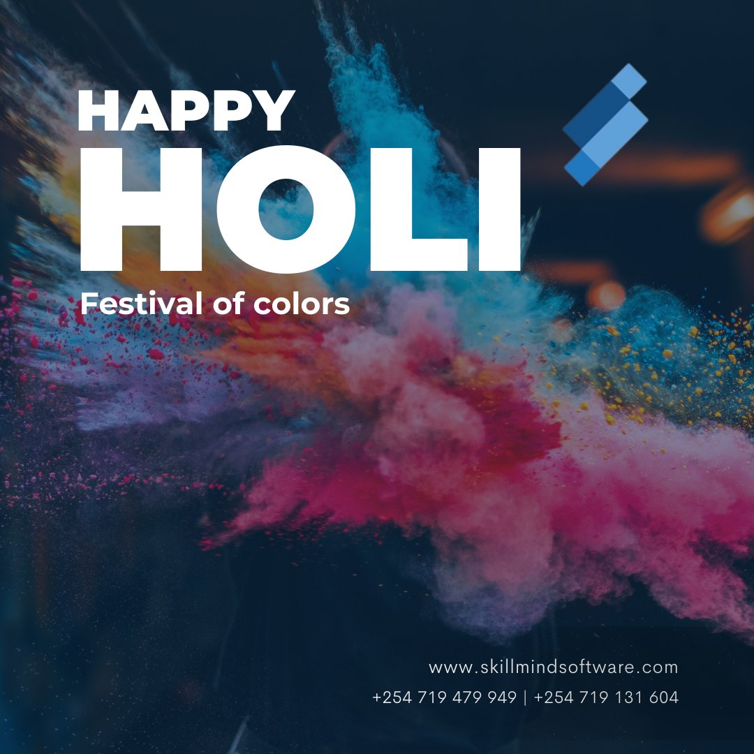 Happy Holi from the Skillmind Software Limited team! May the colours of this festive season fill your life with joy and prosperity. Let's celebrate the spirit of unity and happiness. ✨ 
#happyholi2024 #festivalofcolors  #SkillmindSoftware #HOLIHAI