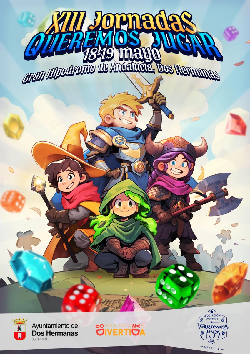 XIII JORNADAS DE JUEGOS DE MESA ¡QUEREMOS JUGAR!

📅 18 y 19 de mayo (10:00 a 21:00)

🚩 Gran Hipódromo de Andalucía (Dos Hermanas - Sevilla)

💶 GRATIS

👥 Para todos los públicos

🔁 Ayúdanos y comparte esta publicación🔁

#XIIIJORNADASQJ