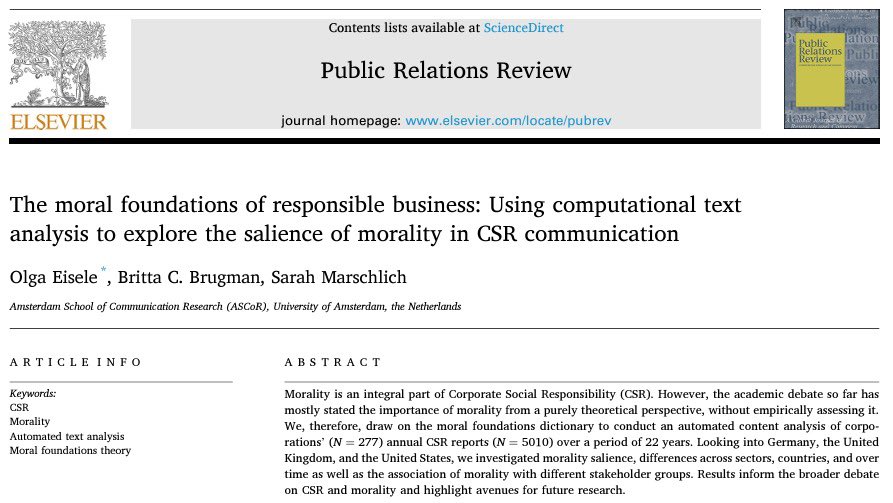 Britta Brugman (@brittabrugman) on Twitter photo 🆕 pub with <a href="/olga_eisele/">Olga Eisele</a> & <a href="/SarahMa187/">Sarah Marschlich</a>: we tested whether and how the moralization of responsible business is reflected in organizations’ CSR communication in general, as well as across countries (🇺🇸🇬🇧🇩🇪), sectors, and in relation to different stakeholders sciencedirect.com/science/articl… 🆕 pub with <a href="/olga_eisele/">Olga Eisele</a> & <a href="/SarahMa187/">Sarah Marschlich</a>: we tested whether and how the moralization of responsible business is reflected in organizations’ CSR communication in general, as well as across countries (🇺🇸🇬🇧🇩🇪), sectors, and in relation to different stakeholders sciencedirect.com/science/articl…